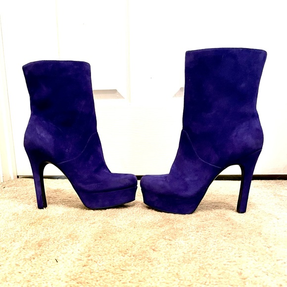 Blue Jessica Simpson Platform High Heel Boots size 8 - Picture 3 of 4